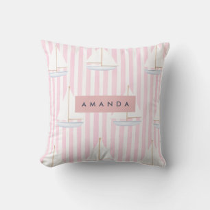 Personalisiertes Pastell-Niedlich-Bootmuster Kissen