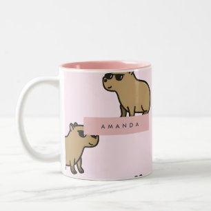 Personalisiertes Pastell-Niedliches Hundmuster Zweifarbige Tasse