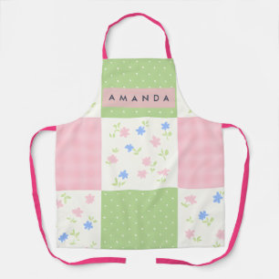 Personalisiertes Pastell-Patchwork-Blumenmuster Schürze