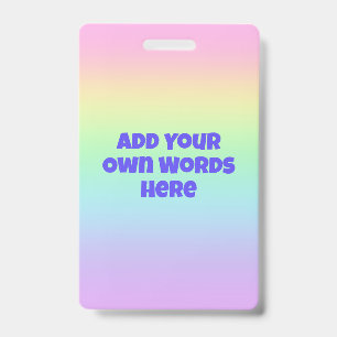 Personalisiertes Pastell-Regenbogen-Abzeichen Ausweis