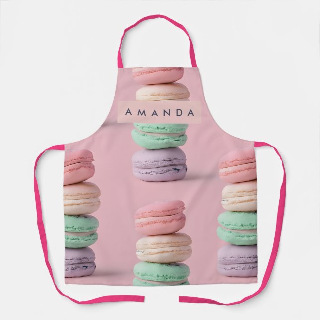 Personalisiertes Pastell-Regenbogen-Macaron-Vergnü Schürze (Vorderseite)