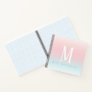 Personalisiertes Pastell-Regenbogennamensgeschenk Notizbuch