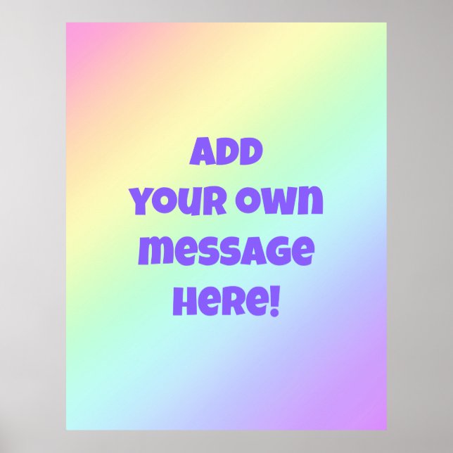Personalisiertes Pastell-Regenbogenposter Poster (Vorne)