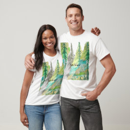 Personalisiertes pastellgrünes abstraktes Baum-Was T-Shirt