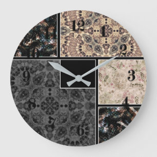 Personalisiertes Patchwork Große Wanduhr