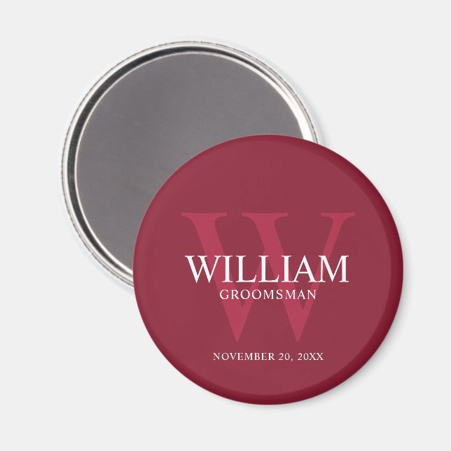 Personalisiertes Patenmonogramm & Name Magnet (Vorderseite/Rückseite)