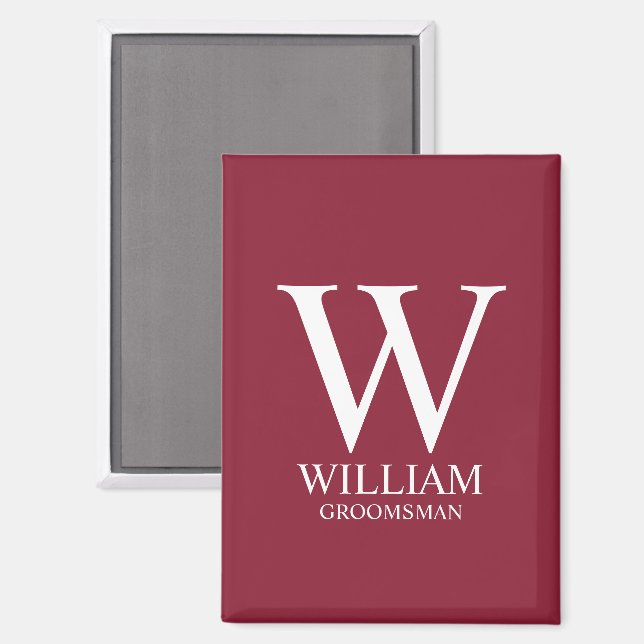 Personalisiertes Patenmonogramm & Name Magnet (Vorderseite/Rückseite)