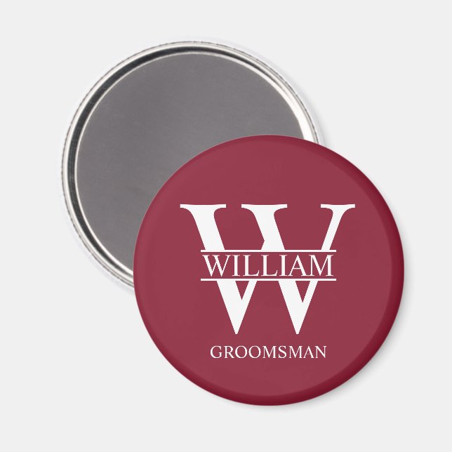 Personalisiertes Patenmonogramm & Name Magnet (Vorderseite/Rückseite)
