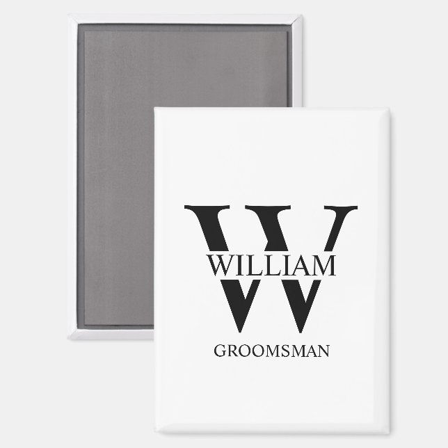 Personalisiertes Patenmonogramm & Name Magnet (Vorderseite/Rückseite)