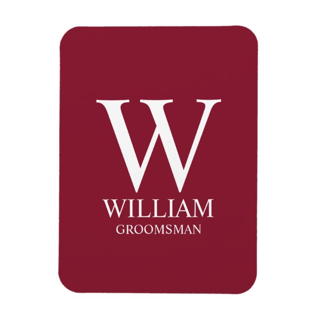 Personalisiertes Patenmonogramm & Name Magnet (Vertikal)
