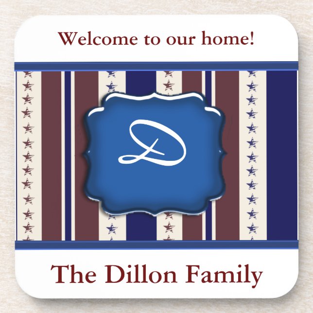 Personalisiertes Patriotisches Design Getränkeuntersetzer (Vorderseite)