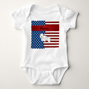 Personalisiertes patriotisches NamensSiegel Baby Strampler