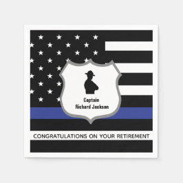 Personalisiertes Patrolman-Flaggenretirement Serviette