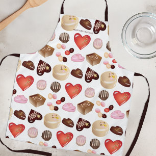 Personalisiertes Peace Love Chocolate Candy Herz Schürze