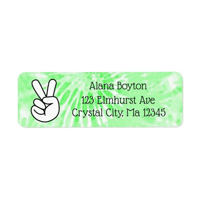 Personalisiertes Peace Sign Return Mailing-Label (Vorne)
