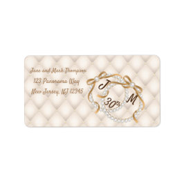 Personalisiertes Pearl Ribbon Rücksendeadresse-Lab Adressaufkleber
