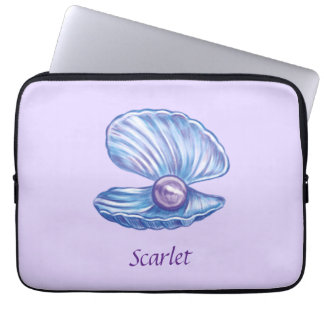 Personalisiertes Pearl Seashell Lila Electronics B Laptopschutzhülle