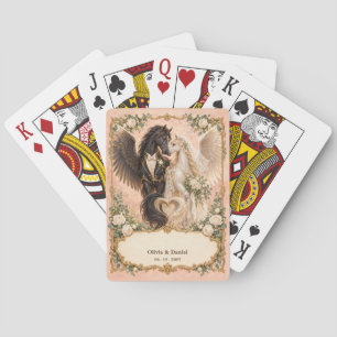 Personalisiertes Pegasus-Braut-und Bräutigam-Hochz Spielkarten