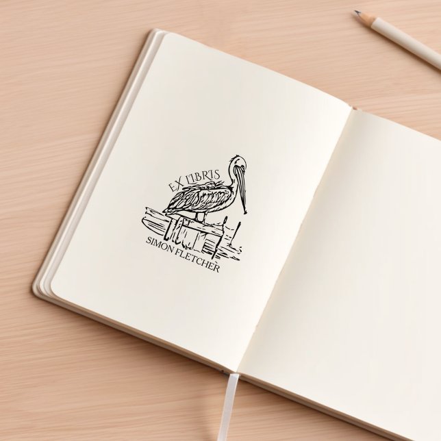 Personalisiertes Pelican Ex Libris Buchzeichen Gummistempel (Von Creator hochgeladen)