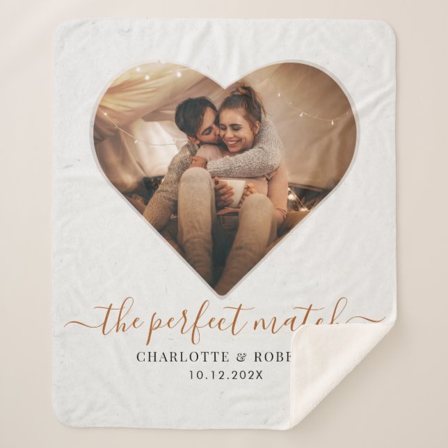 Personalisiertes Perfect Match Couples Foto Script Sherpadecke (Vorderseite)