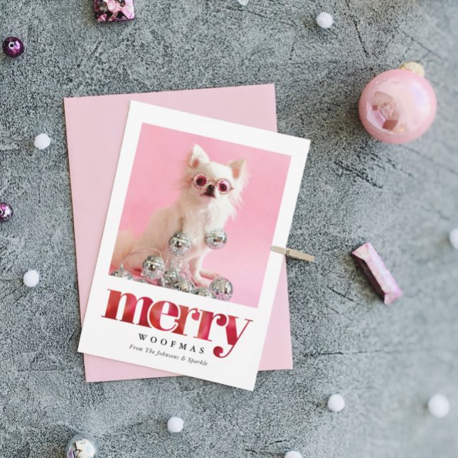 Personalisiertes Pet-Foto | Merry Woofmas Feiertagskarte (Von Creator hochgeladen)