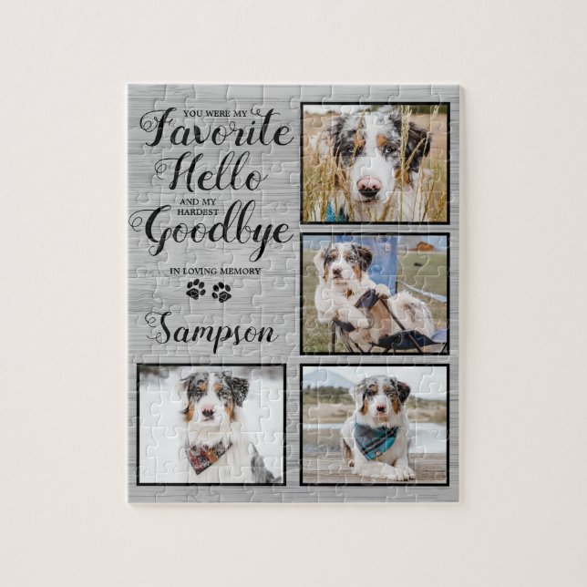 Personalisiertes Pet Loss Foto Collage Pet Memoria Puzzle (Vertikal)