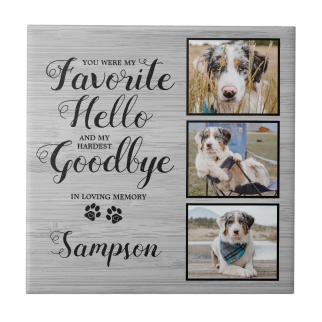 Personalisiertes Pet-Memorial Keepake-Foto Fliese (Vorderseite)