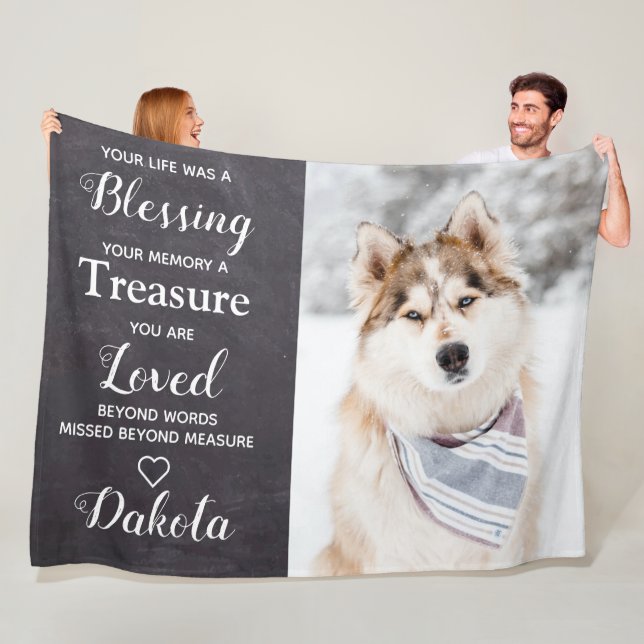 Personalisiertes Pet-Memorial Keepake-Hund-Foto Fleecedecke (Beispiel)