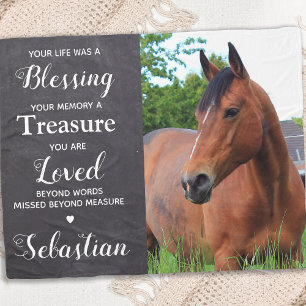 Personalisiertes Pet Memorial Keepake Pferd Foto Fleecedecke