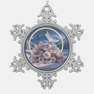 Personalisiertes Pewter Snowflake Ornament