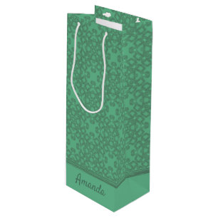 Personalisiertes Pfeffergrün Geschenktüte Für Weinflaschen