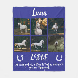 Personalisiertes Pferd Foto & Gedicht Reittiere Fleecedecke