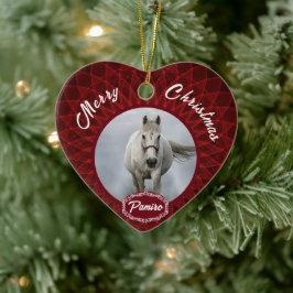 Personalisiertes Pferdefleisch Foto Name Jahr Keramik Ornament