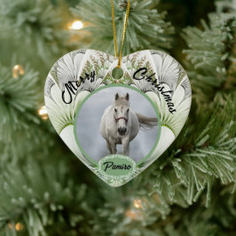 Personalisiertes Pferdefleisch Foto Name Jahr Keramik Ornament