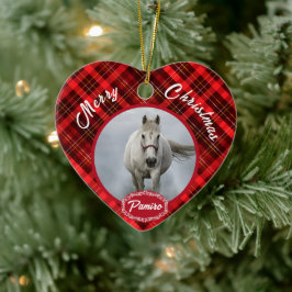 Personalisiertes Pferdefleisch Foto Name Jahr Keramik Ornament