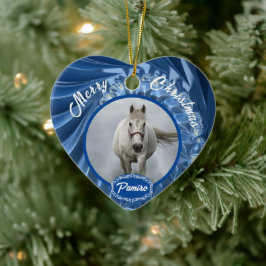 Personalisiertes Pferdefleisch Foto Name Jahr Keramik Ornament