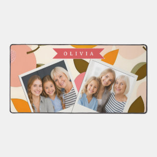 Personalisiertes Pfirsich-Muster Süß Retro Sommer Schreibtischunterlage