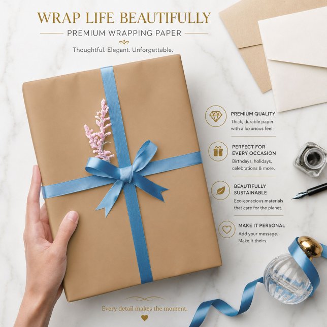 Personalisiertes Pfirsich-Tan-Geschenkpapier Geschenkpapier (Von Creator hochgeladen)