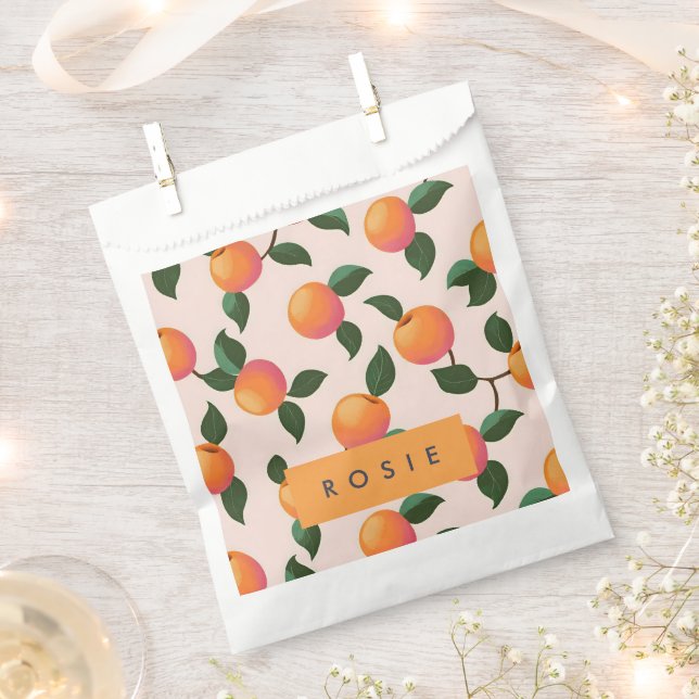 Personalisiertes Pfirsichmuster Niedliche Pfirsich Geschenktütchen (Ausgeschnitten)