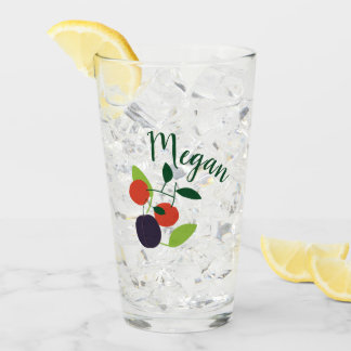 Personalisiertes Pflaumen und Kirschen Party Glas