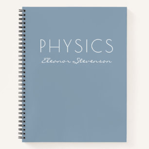 Personalisiertes Physik-Grafpapier Dusty Blue Notizbuch