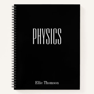 Personalisiertes Physik-Grafpapier Einfach Schwarz Notizbuch