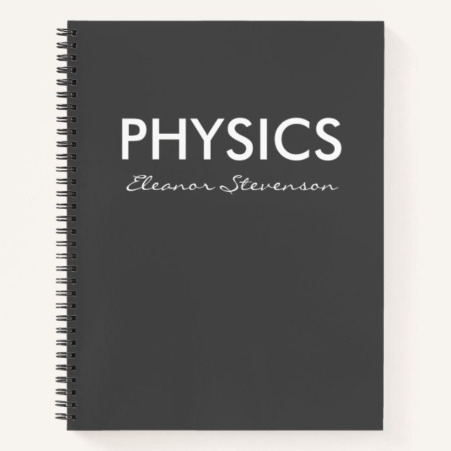 Personalisiertes Physik-Notizpapier Schwarz-Weiß Notizbuch (Vorderseite)