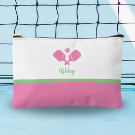 Personalisiertes Pickleball-Geschenk Preppy Pink G Zubehörtasche