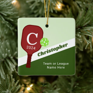 Personalisiertes Pickleball-Ornament Keramikornament