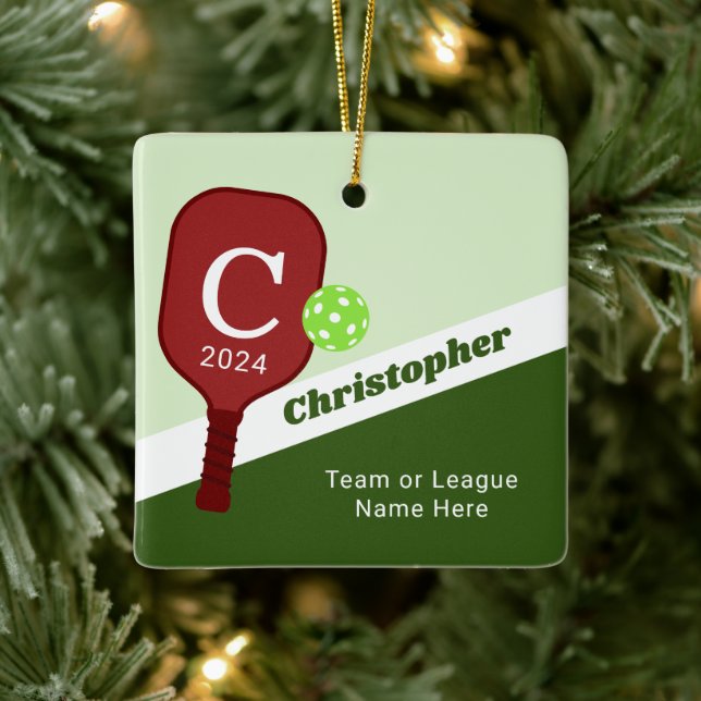 Personalisiertes Pickleball-Ornament Keramikornament (Baum)