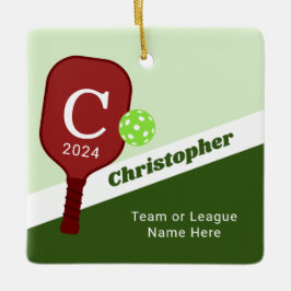 Personalisiertes Pickleball-Ornament Keramikornament