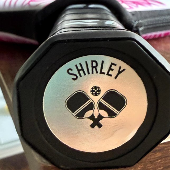 Personalisiertes Pickleball-Paddle-Hintern-Namensk Runder Aufkleber (Von Creator hochgeladen)