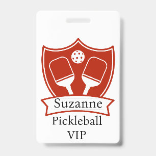 Personalisiertes Pickleball Rot VIP Ausweis
