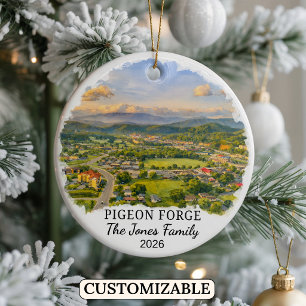 Personalisiertes Pigeon Forge-Ornament, Tennessee Keramik Ornament
